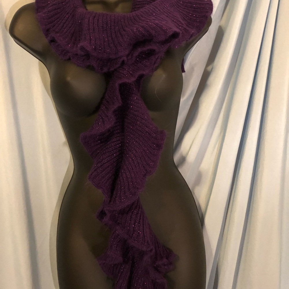 Collection 18 Purple Ruffle Scarf - Picture 3 of 5